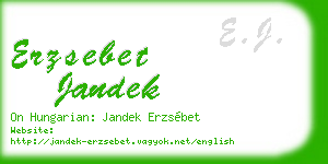 erzsebet jandek business card